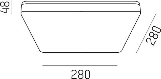 Decken/Wandleuchte MUSO weiß LED 18W 1750lm 3000K 280x280mm IP54 