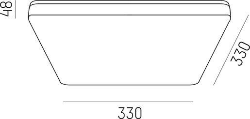 Decken/Wandleuchte MUSO weiß LED 24W 2270lm 3000K 330x330mm IP54 
