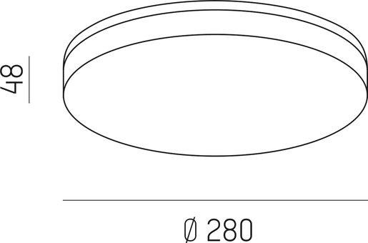 Decken/Wandleuchte MUSO weiß LED 18W 1750lm 3000K D: 280mm IP54 