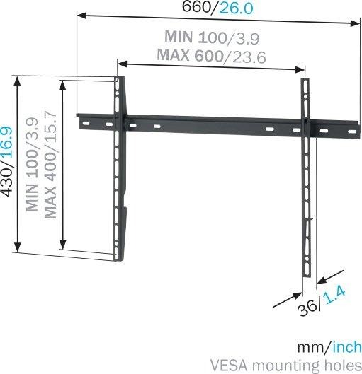Flache TV-Wandhalterung MNT 300 