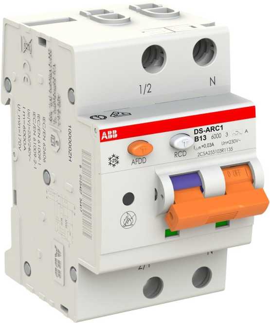 AFDD mit FI/LS 1+N-polig Typ A Charakteristik B 13A Bemessfehlerstrom 30mA 6kA 