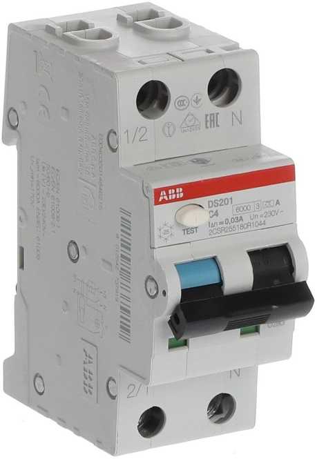 FI/LS Typ A 1+N-polig Charakteristik C Bemessungsstrom 4A 30mA 6kA 