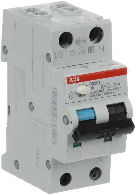 FI/LS Typ A 1+N-polig Charakteristik C Bemessungsstrom 6A 30mA 6kA 
