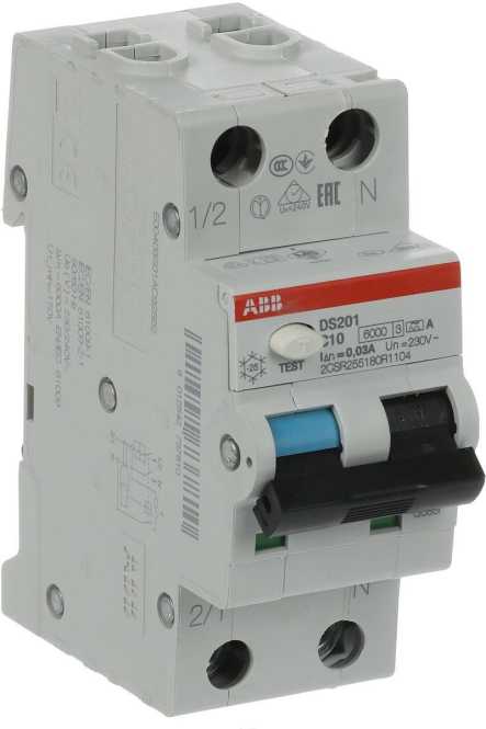 FI/LS Typ A 1+N-polig Charakteristik C Bemessungsstrom 10A 30mA 6kA 