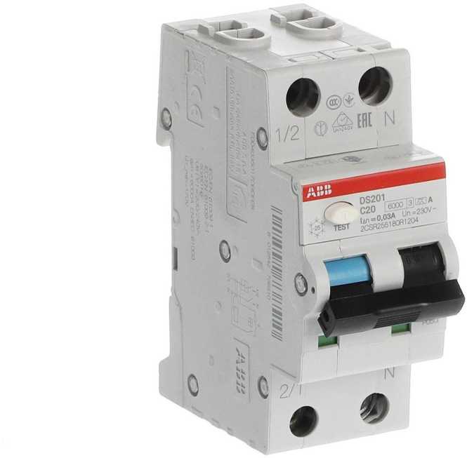 FI/LS Typ A 1+N-polig Charakteristik C Bemessungsstrom 20A 30mA 6kA 
