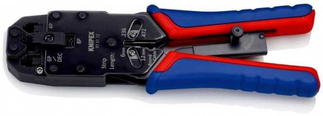 Crimpzange für Westernstecker brüniert mit Mehrkomponenten-Hüllen 200 