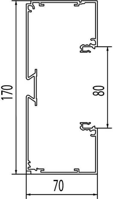 Brüstungskanal Aluminium SIGNA Style Unterteil 70 x 130 