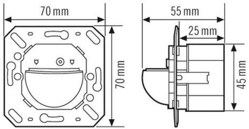 UP Wand-Bewegungsmelder 180° Ø 16m mit Tasteranschluss fernbedienbar 