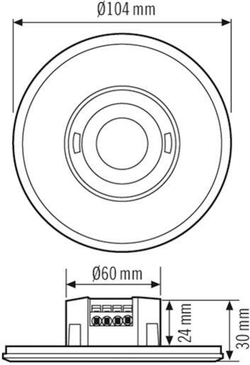 UP Decken-Bewegungsmelder 360° flache Bauweise Ø 8m fernbedienbar rund schwarz 