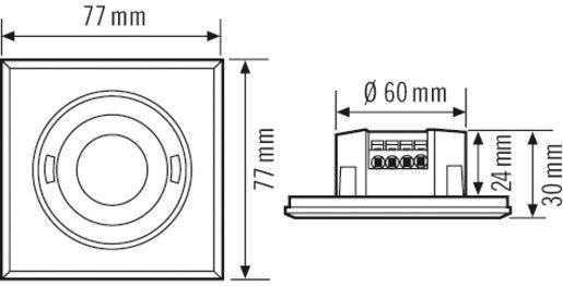 UP Decken-Bewegungsmelder 360° flach Ø 8m fernbedienbar quadratisch schwarz 