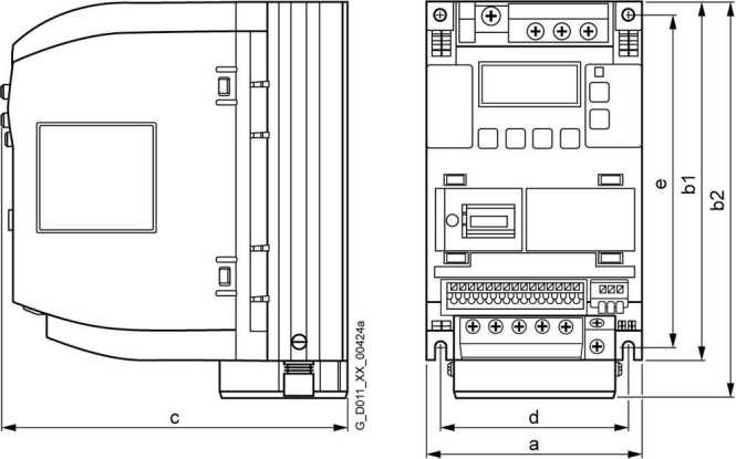SINAMICS V20 1 AC 200-240 V - 10/+ 10 % 47-6 1,1 kW mit 150 % Überlast 60 Sek. 