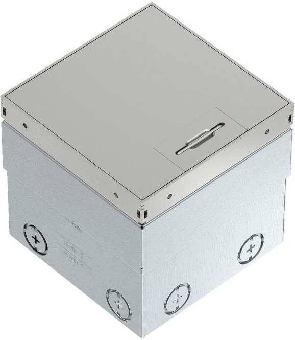 Bodensteckdose UDHOME2 ohne Bodenbelagsaussparung 2-fach VDE Edelstahl 