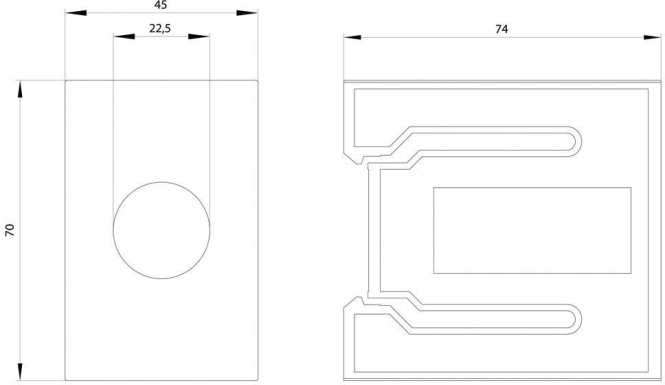 Hutschienenmontage-Adapter grau 