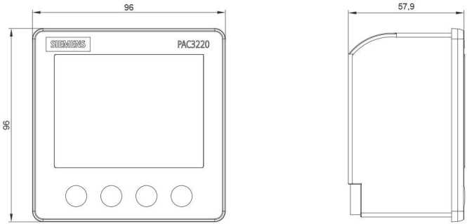 SENTRON PAC3220 LCD Schalttafeleinbaugerät Modbus TCP mit grafischem Display 