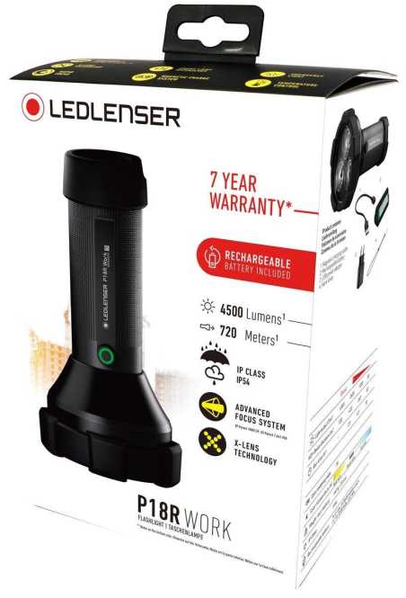 P18R Work LED Taschenlampe 1xAkku max. 4500 lm IP54 dimmbar fokusierbar 