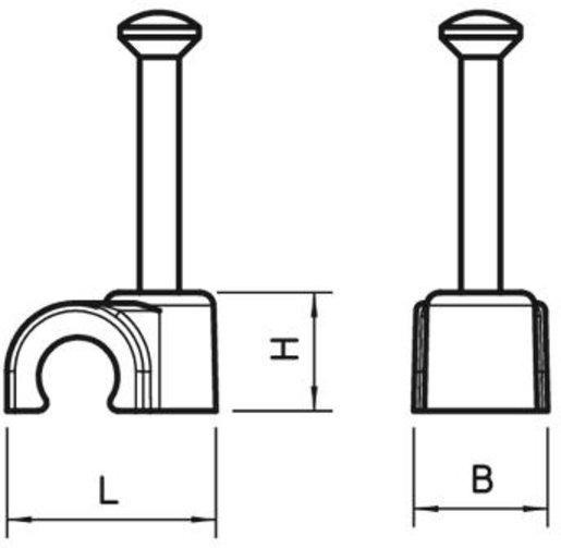 ISO-Nagel-Clip 4mm L18 PP lichtgrau RAL 7035 