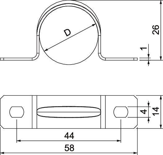 Befestigungsschelle zweilappig 25mm St G 