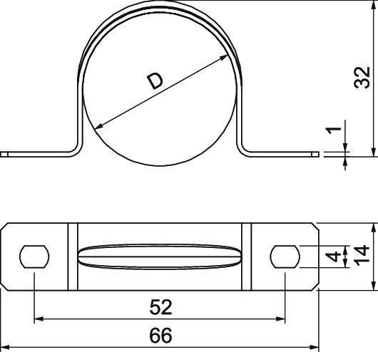 Befestigungsschelle zweilappig 32mm St G 