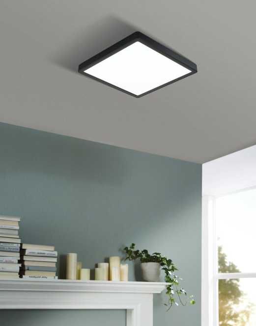 FUEVA 5 Aufbau Deckenleuchte LED 285x285 schwarz 20W-2200lm/3000K 