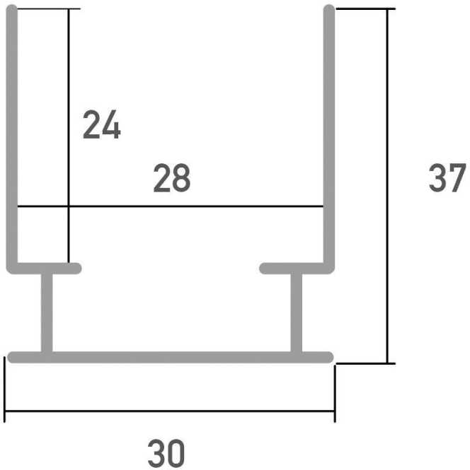 LED Montageprofil BETON 2m 