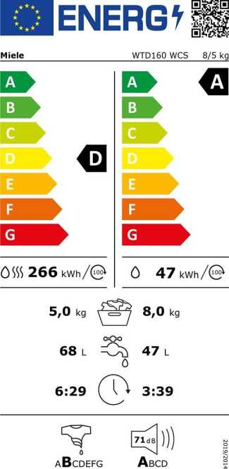 Waschtrockner mit PerfectCare-Technology WTD160 WCS 8/5 kg 