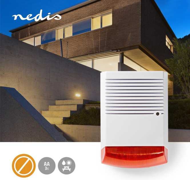 Dummy-Sicherheitssirene IP44 Weiß/Orange 