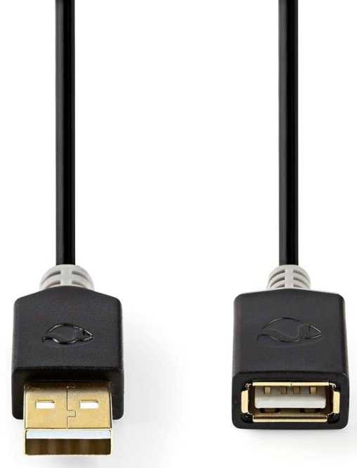 USB-2.0-Verlängerungskabel A-Stecker - A-Buchse 2,0 m Anthrazit 