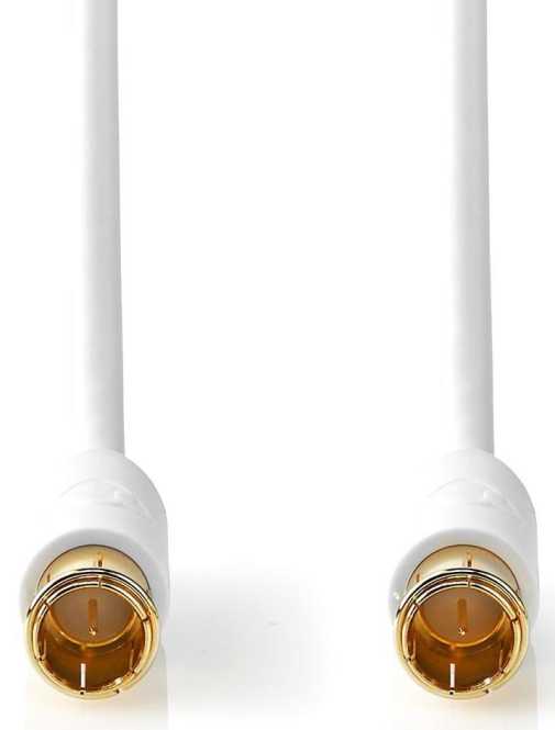 Satelliten- und Antennenkabel F-Schnellstecker an F-Schnellstecker 5,0 m Weiß 