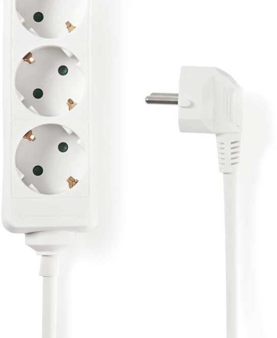 Steckdosenleiste Schutzkontakt 3-Wege 3,0 m 3680 W Weiß 