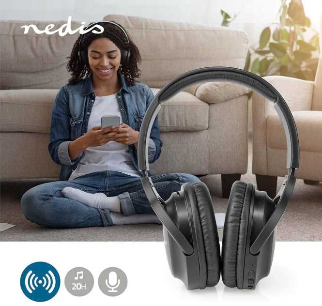 Kabellose Kopfhörer Bluetooth Over-Ear Schwarz 