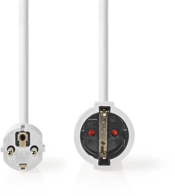 Verlängerungsnetzkabel 3 m H05VV-F 3G1.5 IP20 Weiß 