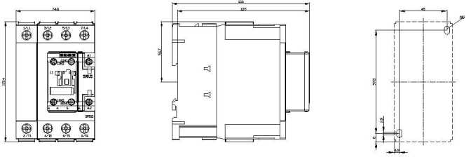 Schütz, AC-1, 110 A/400 V/40 °C, S2, 4-polig, AC 230V/50Hz, 1S+1Ö 