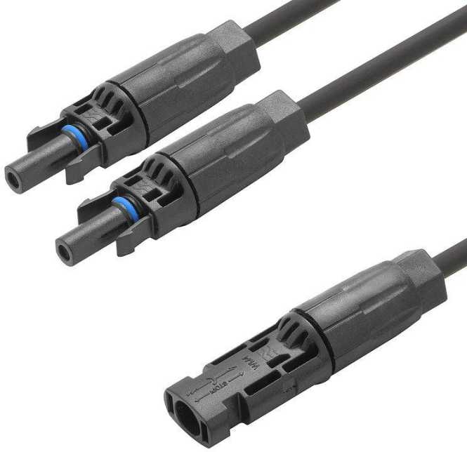Photovoltaik Y-Anschlusskabel 1x WM4 C-Stecker 2x WM4 C-Buchse 6mm² 1500V 