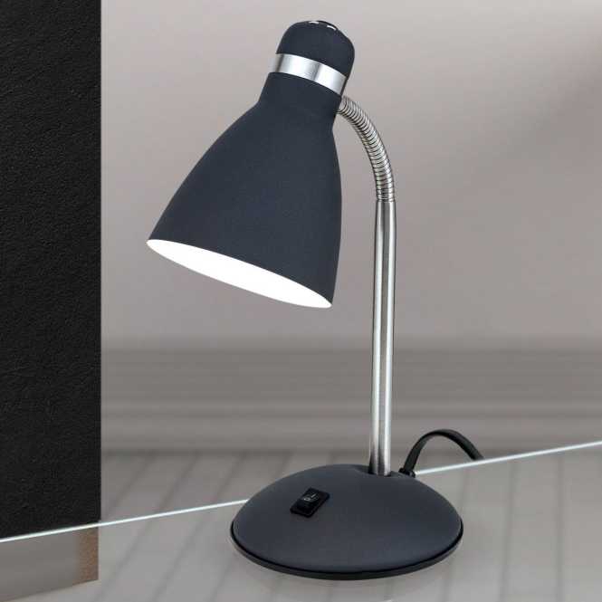 School Tischlampe 4-1187 schwarz 1xE27 max. 40W H33cm mit flexiblem Arm 