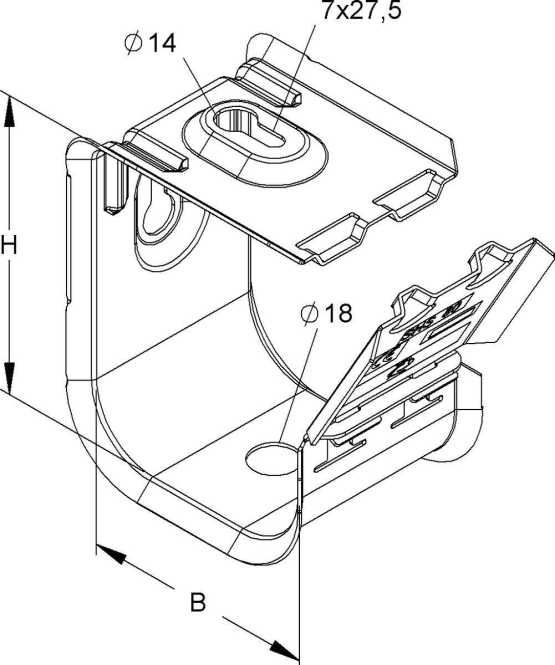 Sammelhalter H= 114,5 mm B= 90 mm Stahl bandverzinkt DIN EN 10346 