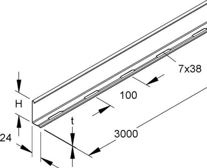 Trennsteg 55x3000 mm t=0,75 mm Stahl feuerverzinkt DIN EN ISO 1461 inkl. Zubehör 