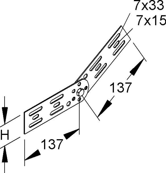 Gelenkverbinder vertikal Höhe 47mm Stahl bandverzinkt DIN EN 10346 inkl. Zubehör 