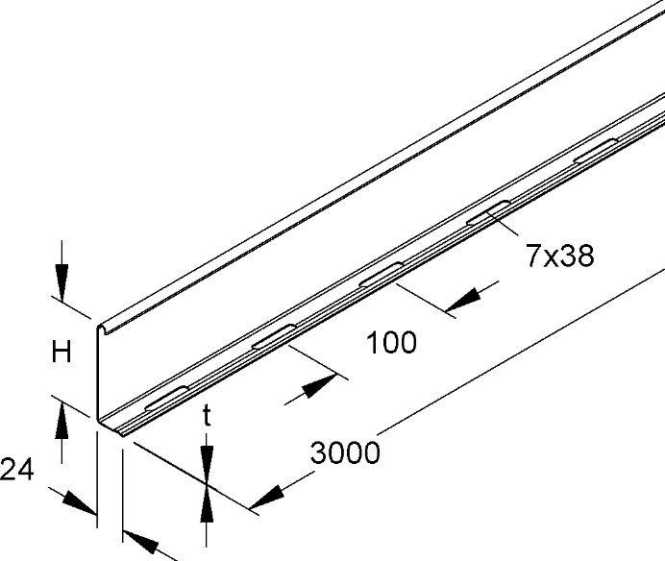 Trennsteg 80x3000 mm t=0,9 mm Stahl bandverzinkt DIN EN 10346 inkl. Zubehör 