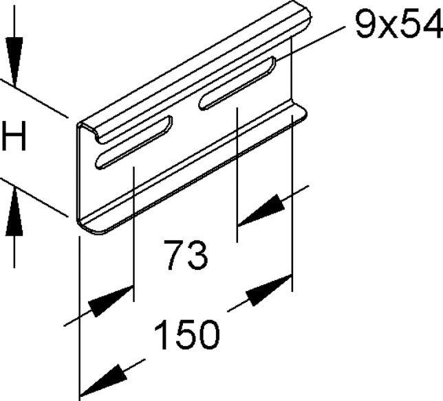 Stoßstellenverbinder für KL Höhe 60 mm Stahl bandverzinkt DIN EN 10346 