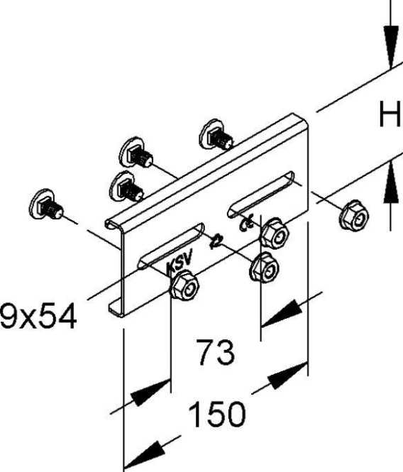 Stoßstellenverbinder Stahl feuerverzinkt DIN EN ISO 1461 inkl. Zubehör 