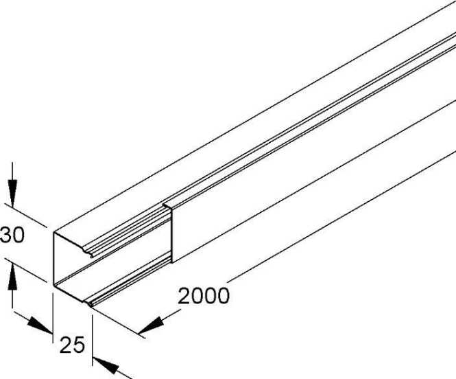 Mini-Leitungsschutzkanal mit Deckel 26x30x2000 mm mit Bodenlochung Stahl 