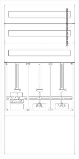 Unterputz Zählerverteiler Niederösterreich Grau leer U-NR-3/1150-3Z/3NZR 