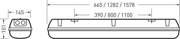 FR-Wannenleuchte ex-geschützt Zone 2/22 ACQUEX LED-M 1.2 60 4000K 6000lm 