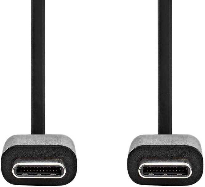 USB-C Kabel auf USB-C 60 W 480 Mbps vernickelt 1 m schwarz 