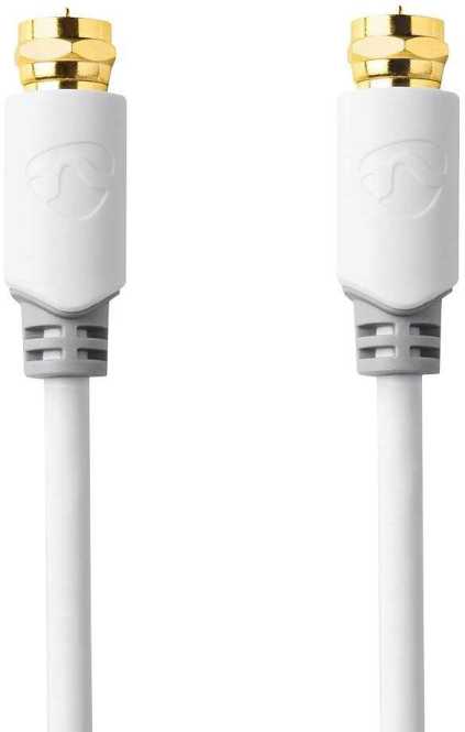 Satelliten- und Antennenkabel F-Stecker vergoldet 75 Ohm 10 m weiß 