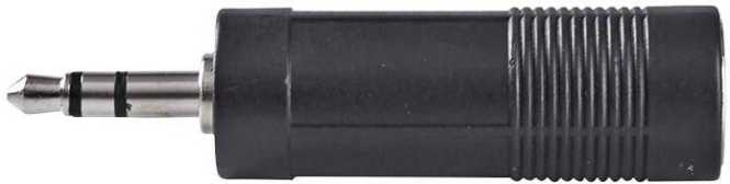 Stereo Audio Adapter 3,5 mm Stecker 6,35 mm Buchse vernickelt schwarz 