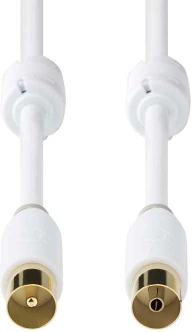 Koxialkabel IEC Stecker IEC Buchse vergoldet 100 dB 75 Ohm doppelt geschirmt 10m 