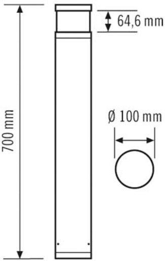 Pollerleuchte ALVA BL 700/100 TR 360° 500 830 AN 