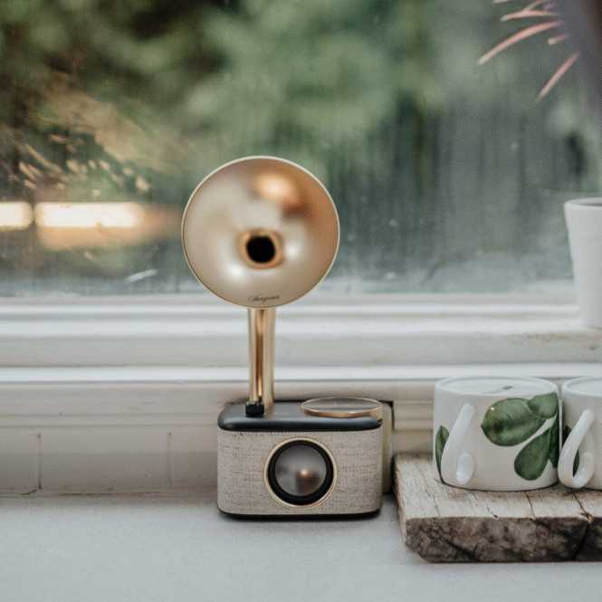 Radio CP-100D Gramophone Design Bluetooth DAB+ schwarz / gold 