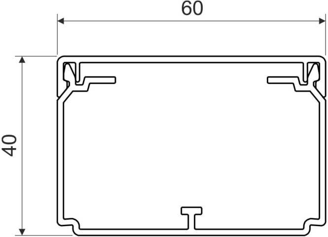 Elektroinstallationskanal - kantig 60x40mm 